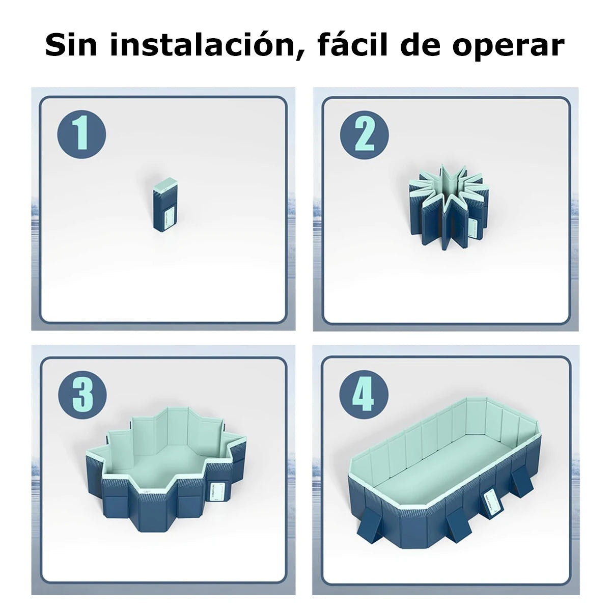 2.6m / 3m Foldable Outdoor Swimming Pool – Non-Inflatable Hard Plastic Pool for Kids, Adults & Dogs