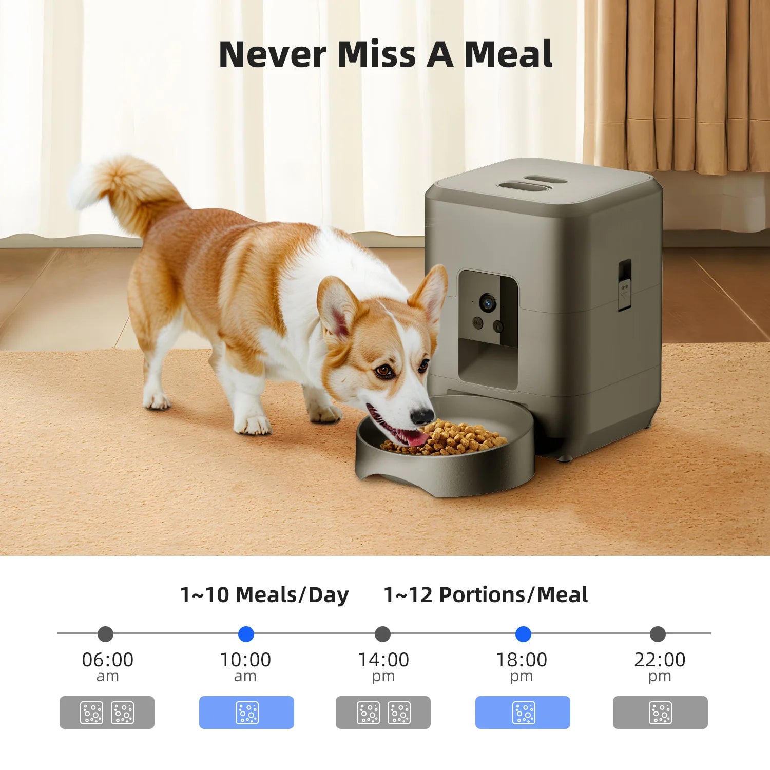 2L Smart Automatic Pet Feeder with WiFi, APP & Camera – Timed Dog & Cat Food Dispenser
