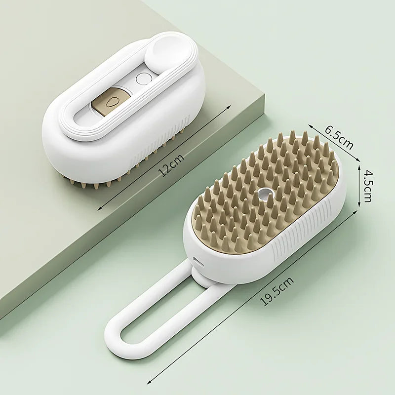 3-in-1 Pet Steam Brush – Electric Grooming Comb with Spray & Massage for Cats and Dogs