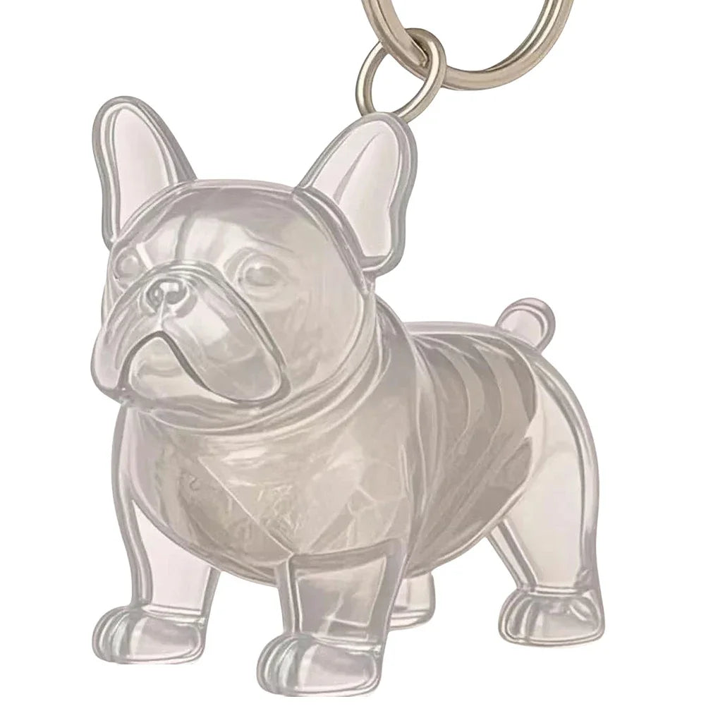 Dog Fur Keepsake Capsule Keychain – Transparent Memorial Charm Pendant for Pet Hair Storage & Remembrance Gifts