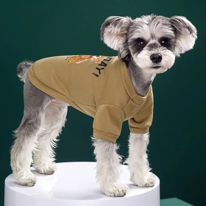 ๐ป Cute Bear Pattern Winter Dog Sweatshirt โ Cozy Pullover for Small & Medium Pets