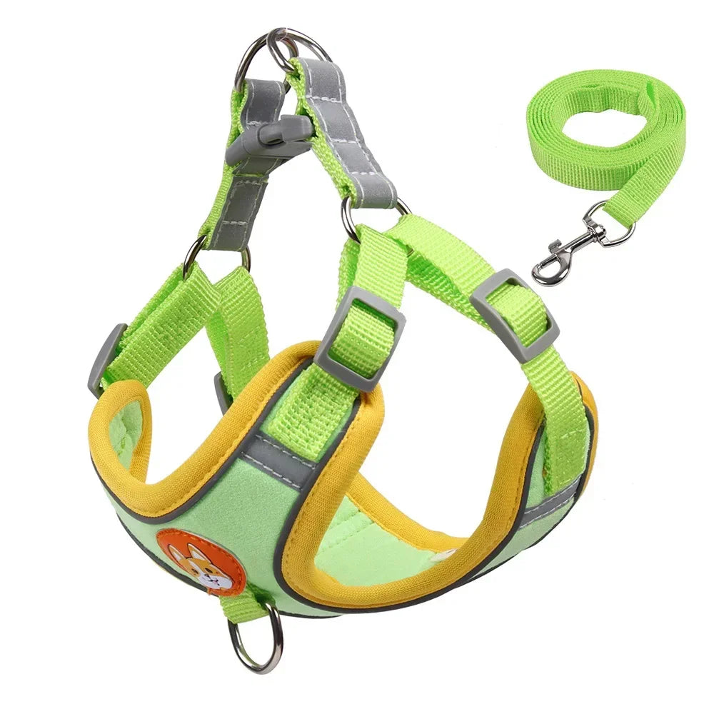 No Pull Dog Harness and Leash Set – Adjustable Reflective Puppy & Cat Vest for Small Dogs, Chihuahuas