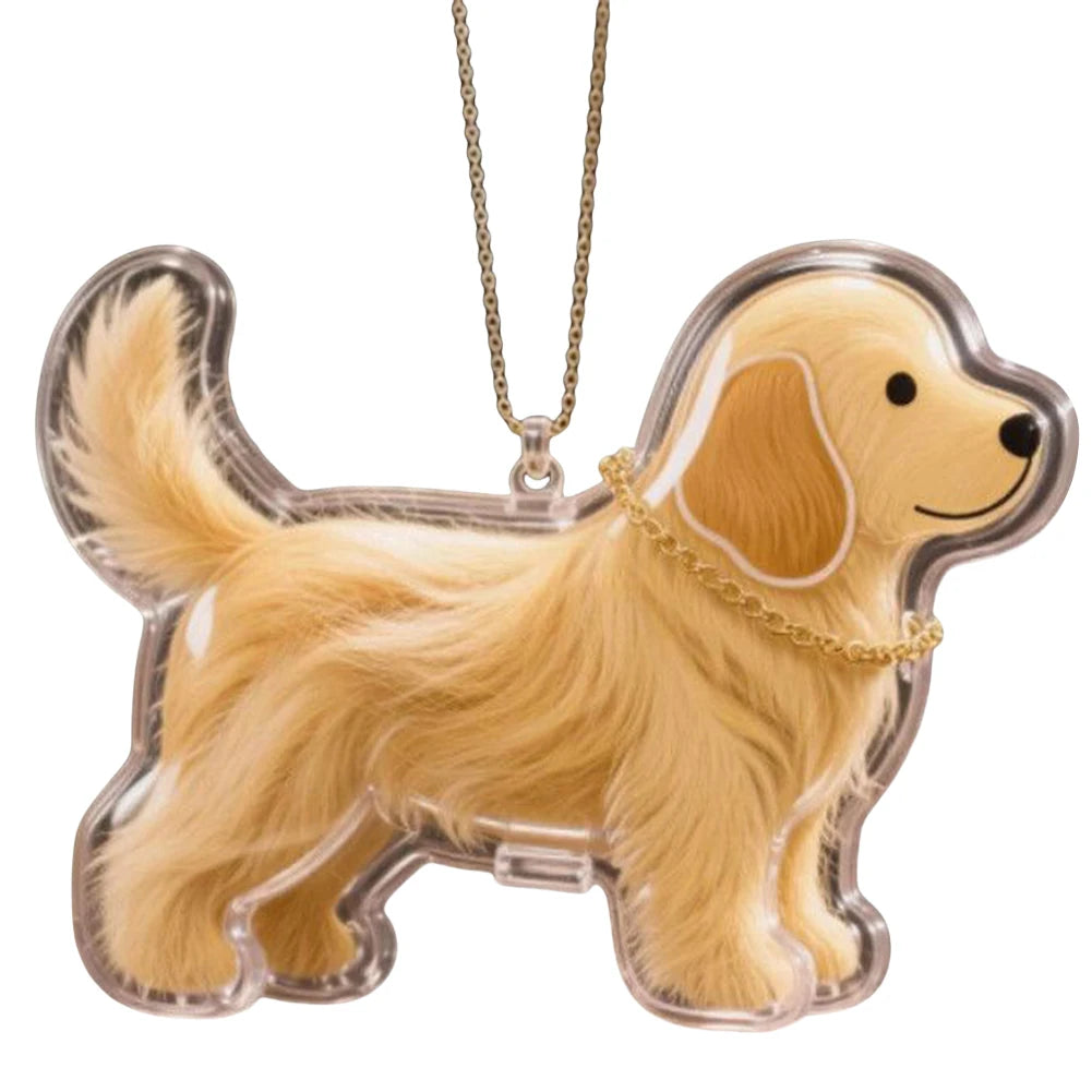 Dog Fur Keepsake Capsule Keychain – Transparent Memorial Charm Pendant for Pet Hair Storage & Remembrance Gifts