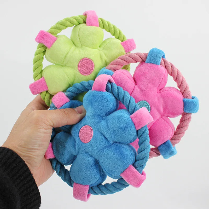 Cotton Rope Frisbee Dog Toy – Interactive Throwing & Chew Toy for Training, Teething & Dental Cleaning