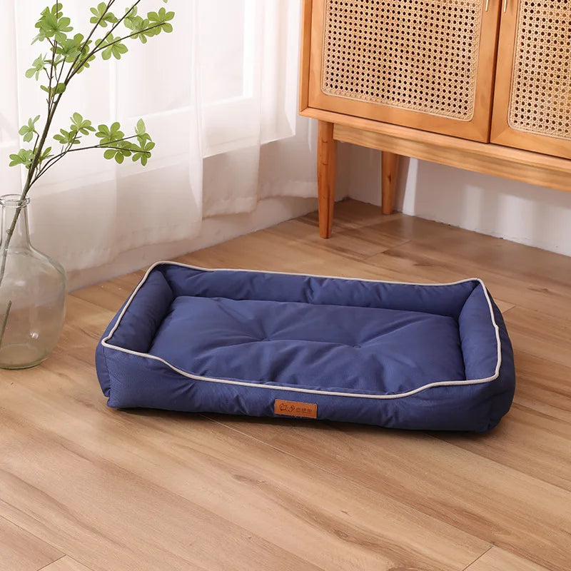 Four-Season Square Dog Bed – Soft, Thickened Waterproof Mattress for Large Dogs & Cats
