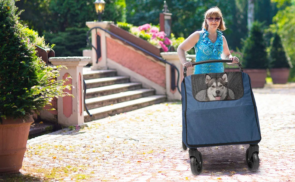 Wedyvko 4-Wheel Pet Stroller – Medium & Large Dog/Cat Jogger Travel Stroller for Outdoor Use
