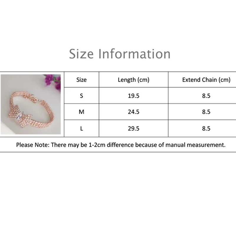 Luxury Adjustable Pet Necklace – Cat & Dog Collar with Diamond Zircon Bone Pendant