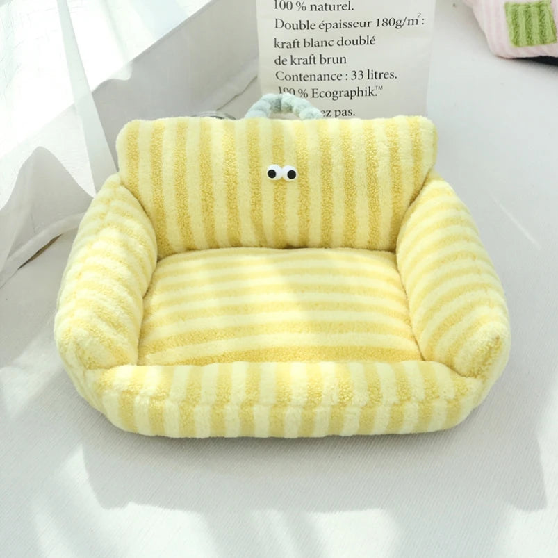 Winter Warm Puppy Sofa Bed – Cozy Cat & Dog Kennel Nest with Cushion Mat