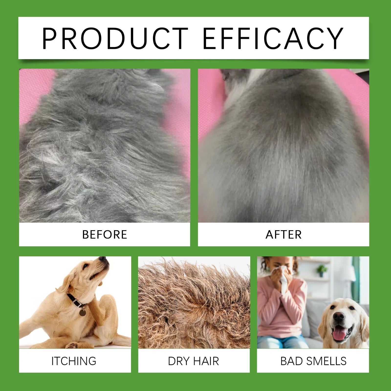 YEGBONG 2-in-1 Pet Shampoo & Conditioner – Itch Relief, Moisturizing & Odor Removal Formula for Dogs