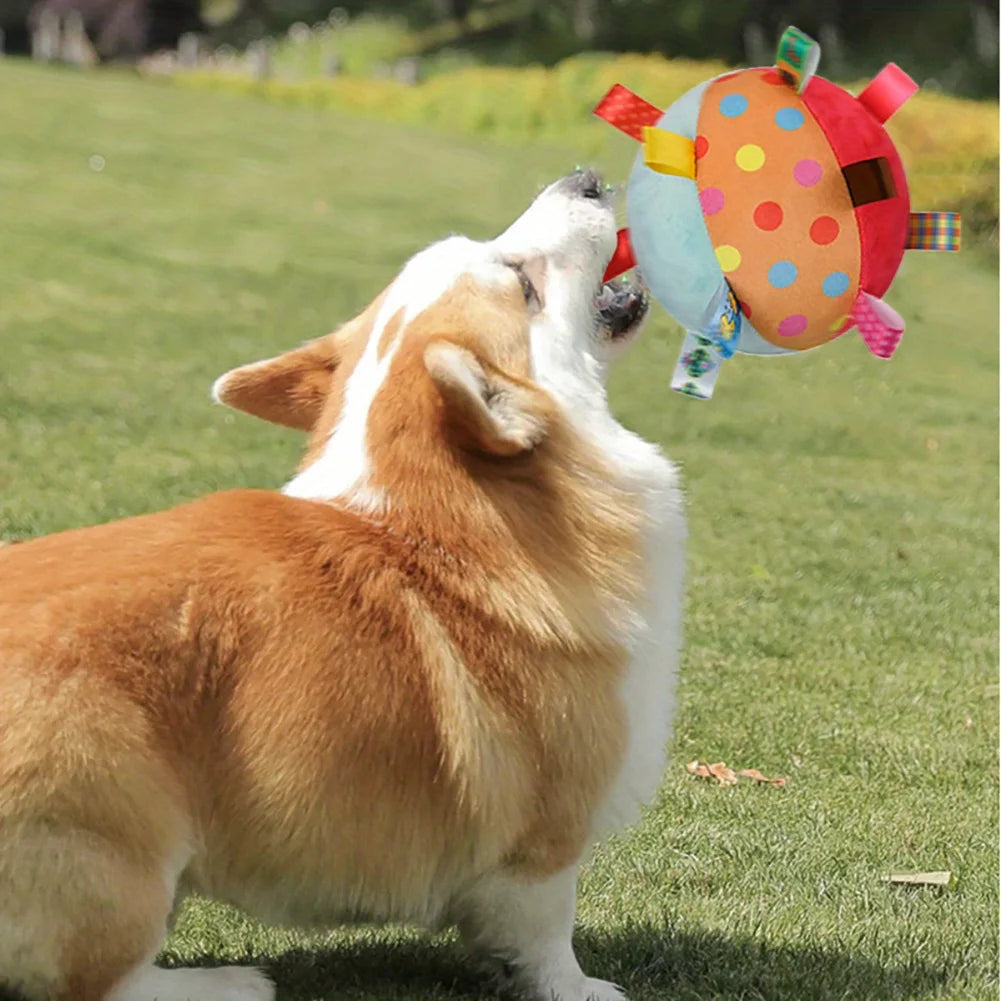Interactive Ball Dog Toy – Aggressive Chewing, Training, Stress Relief, Bite-Resistant with Plush Handle