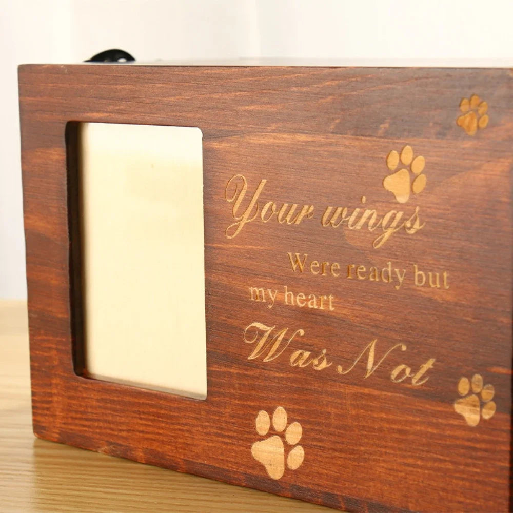 Solid Wood Pet Urn for Dogs & Cats – Handcrafted Memorial Urn with Removable Lid