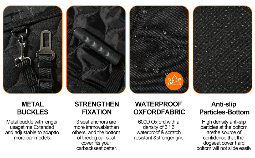 Waterproof Foldable Dog Car Seat – Pet Travel Safety Hammock & Trunk Mat | Back Seat Protector for Cars, SUVs & Trucks