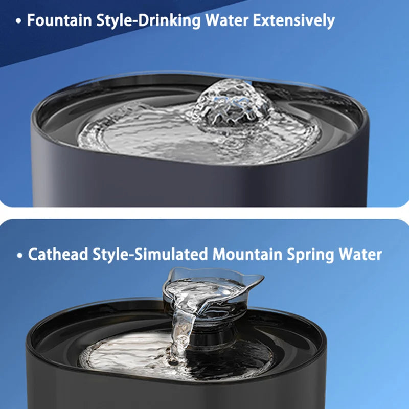 Cat Water Fountain – USB Quiet Pump, Automatic Recirculating Pet Water Dispenser for Cats & Small Dogs with Filter