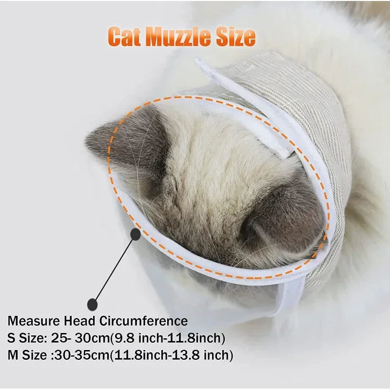 Clear Breathable Cat Muzzle – Grooming & Bathing Aid for Cats and Small Dogs