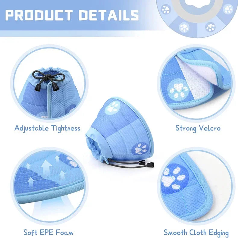 Adjustable Soft Cat Recovery Cone – Anti-Bite Protective Collar for Cats & Small Dogs