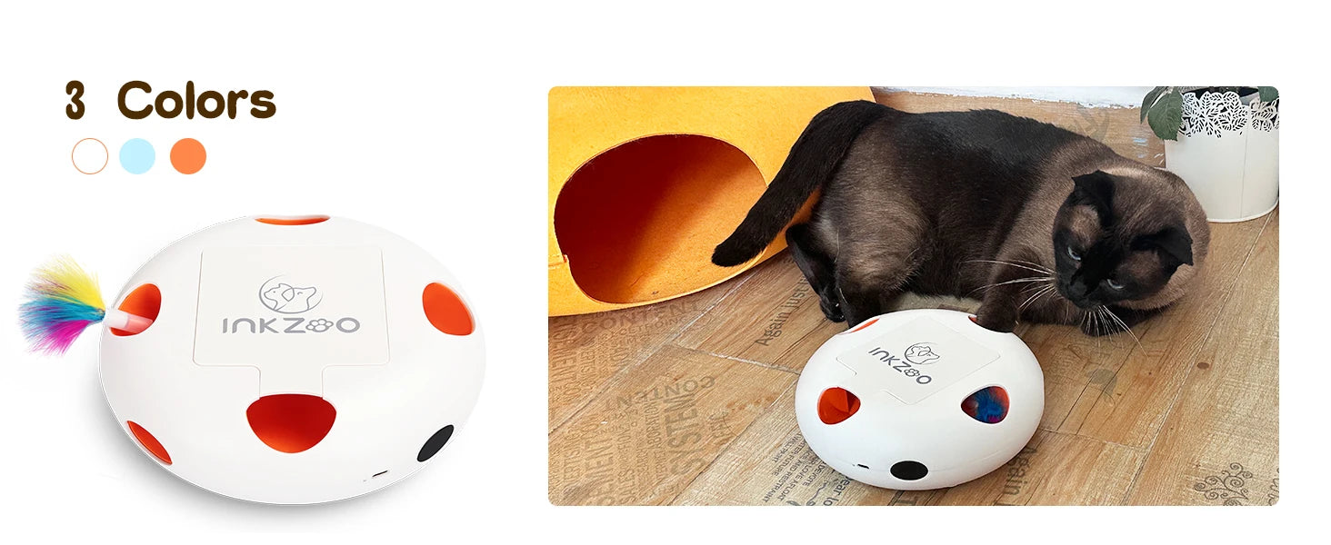 INKZOO Interactive Cat Toy – Smart Whack-A-Mole Kitten Toy with 7 Holes, Automatic Mouse Game for Indoor Cats