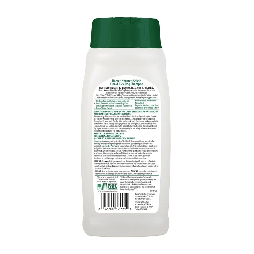 Natural Flea & Tick Dog Shampoo – Plant Extracts, Mosquito Repellent, Nourishing Coat, Safe for Pets & Kids, 14oz