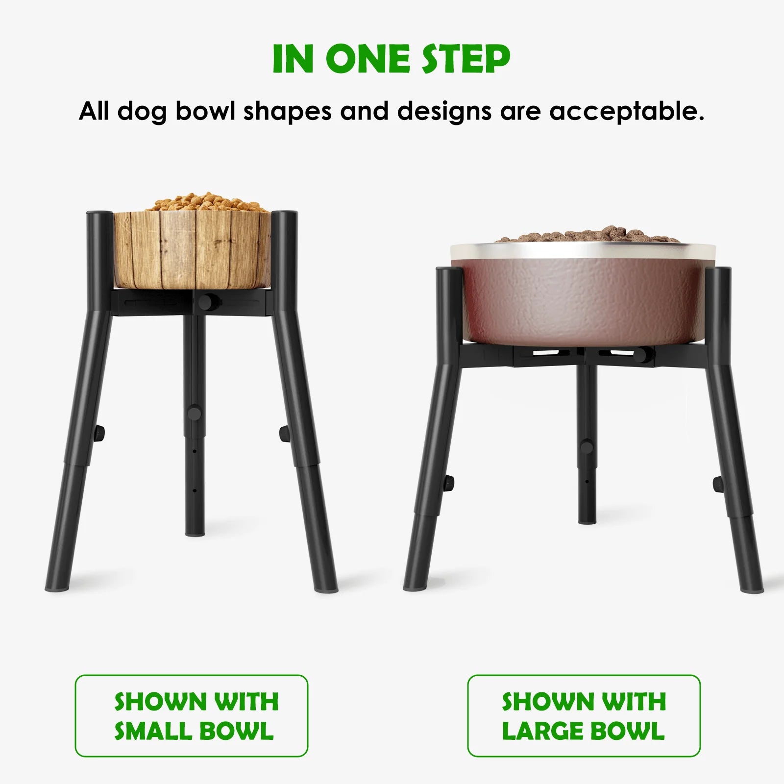 Adjustable Elevated Dog Bowl Stand – 3 Heights for Large Dogs (Bowls Not Included)