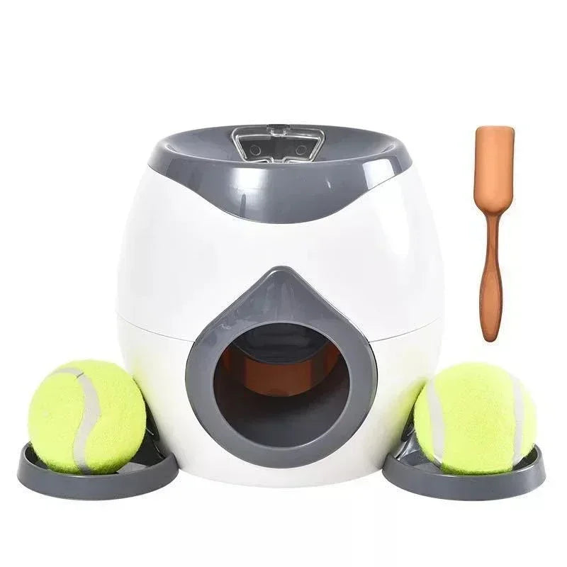 Interactive Pet Tennis Ball Launcher – Food Reward Machine & Training Toy for Dogs and Cats