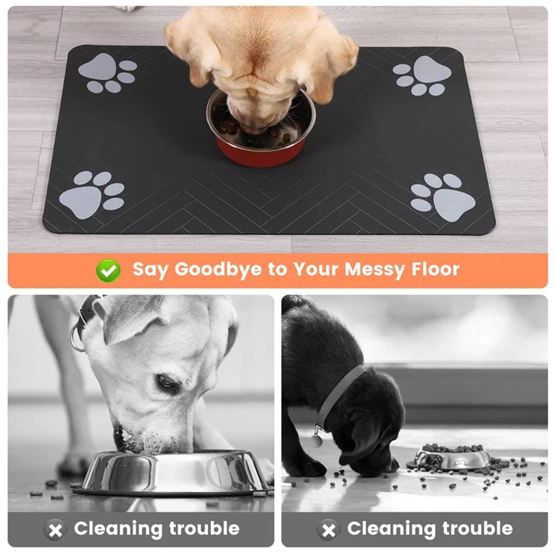 Pet Feeding Placemat – Waterproof, Quick-Dry Food & Water Bowl Mat for Dogs & Cats