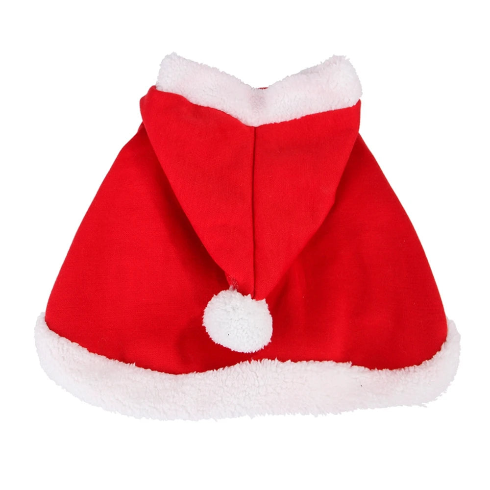 Christmas Pet Cloak – Santa & Elk Cosplay Hoodie Costume for Cats & Small Dogs