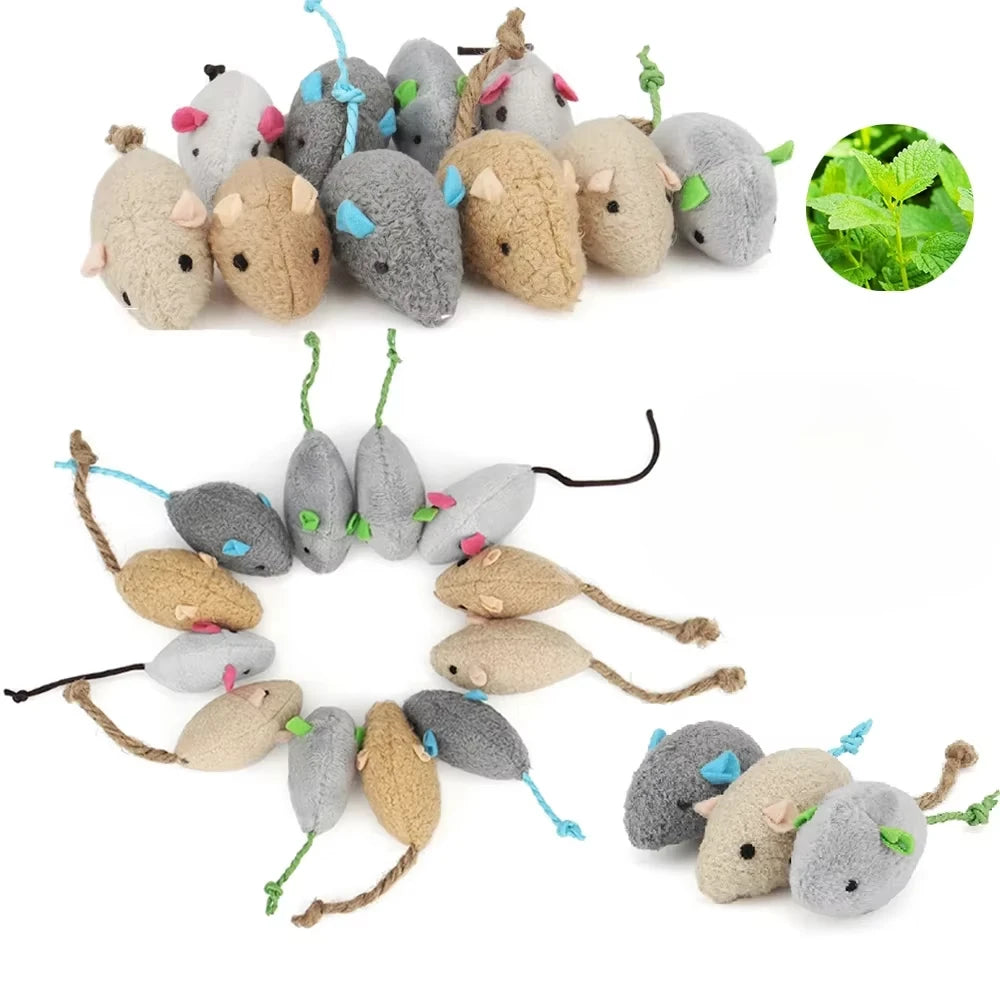 8-Pack Simulated Mouse Cat Toys – Interactive Catnip Toys for Indoor Cats and Kittens