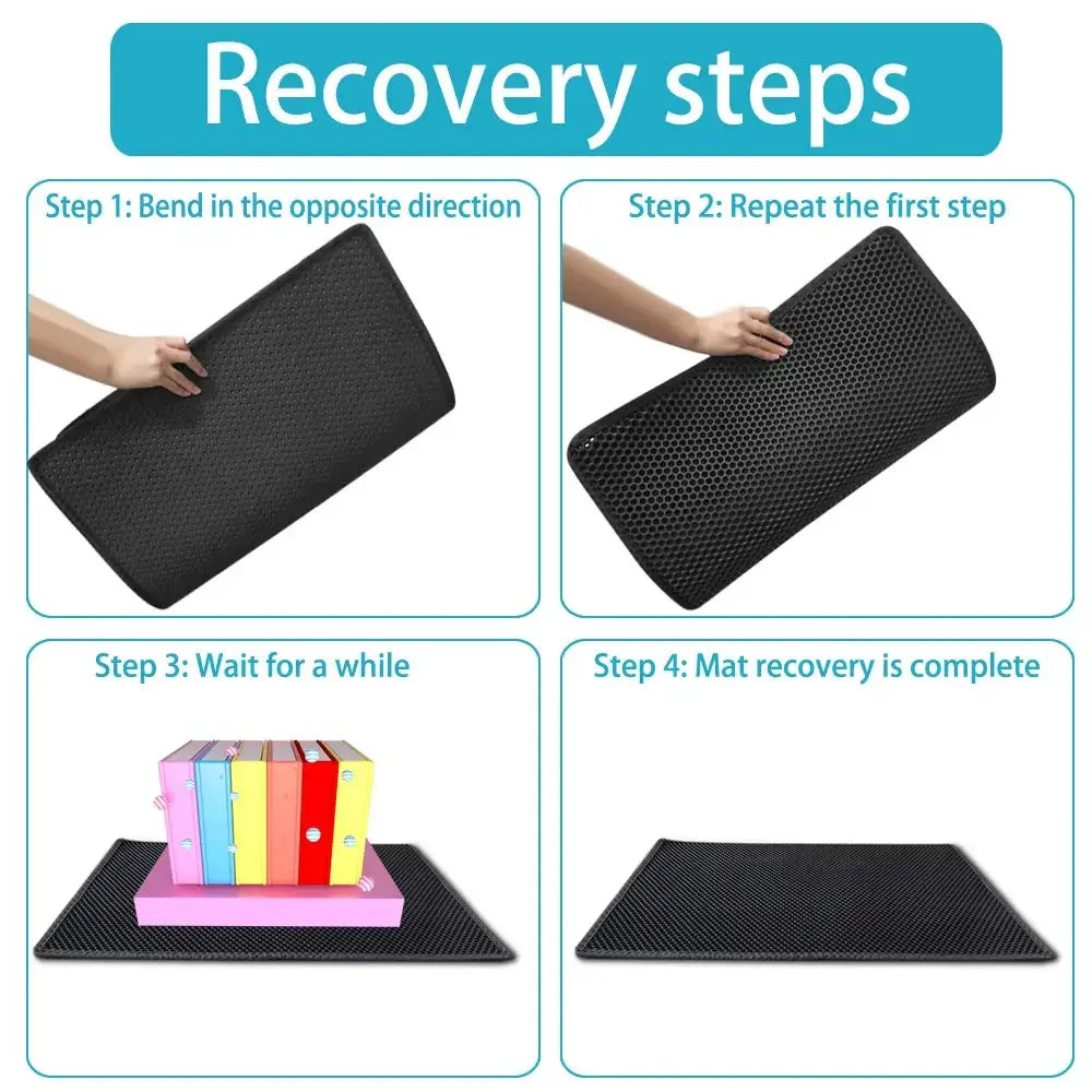 Double-Layer Waterproof Cat Litter Mat – Non-Slip, Washable Trap Pad with Bonus Gift