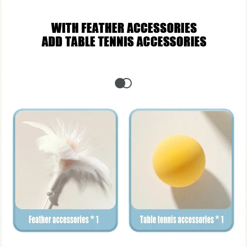 Gravity Turntable Cat Toy – Table Tennis & Catnip Ball for Interactive Play