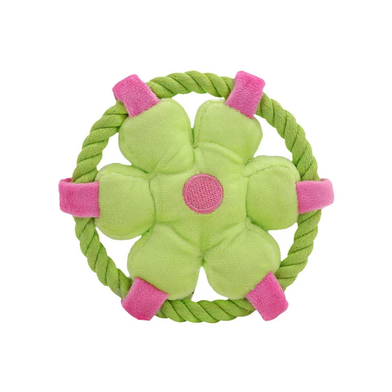 Cotton Rope Frisbee Dog Toy – Interactive Throwing & Chew Toy for Training, Teething & Dental Cleaning