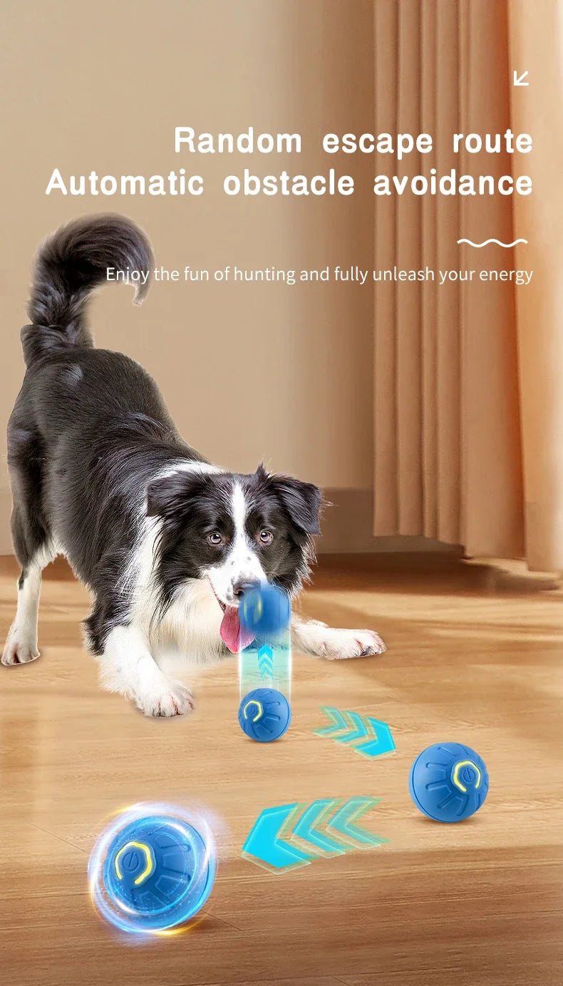 Smart Electronic Interactive Pet Toy Ball – USB Rechargeable Moving, Jumping & Bouncing Ball for Dogs & Cats
