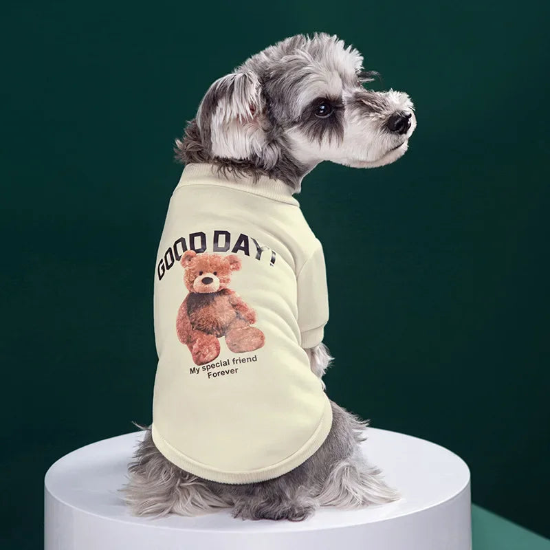๐ป Cute Bear Pattern Winter Dog Sweatshirt โ Cozy Pullover for Small & Medium Pets