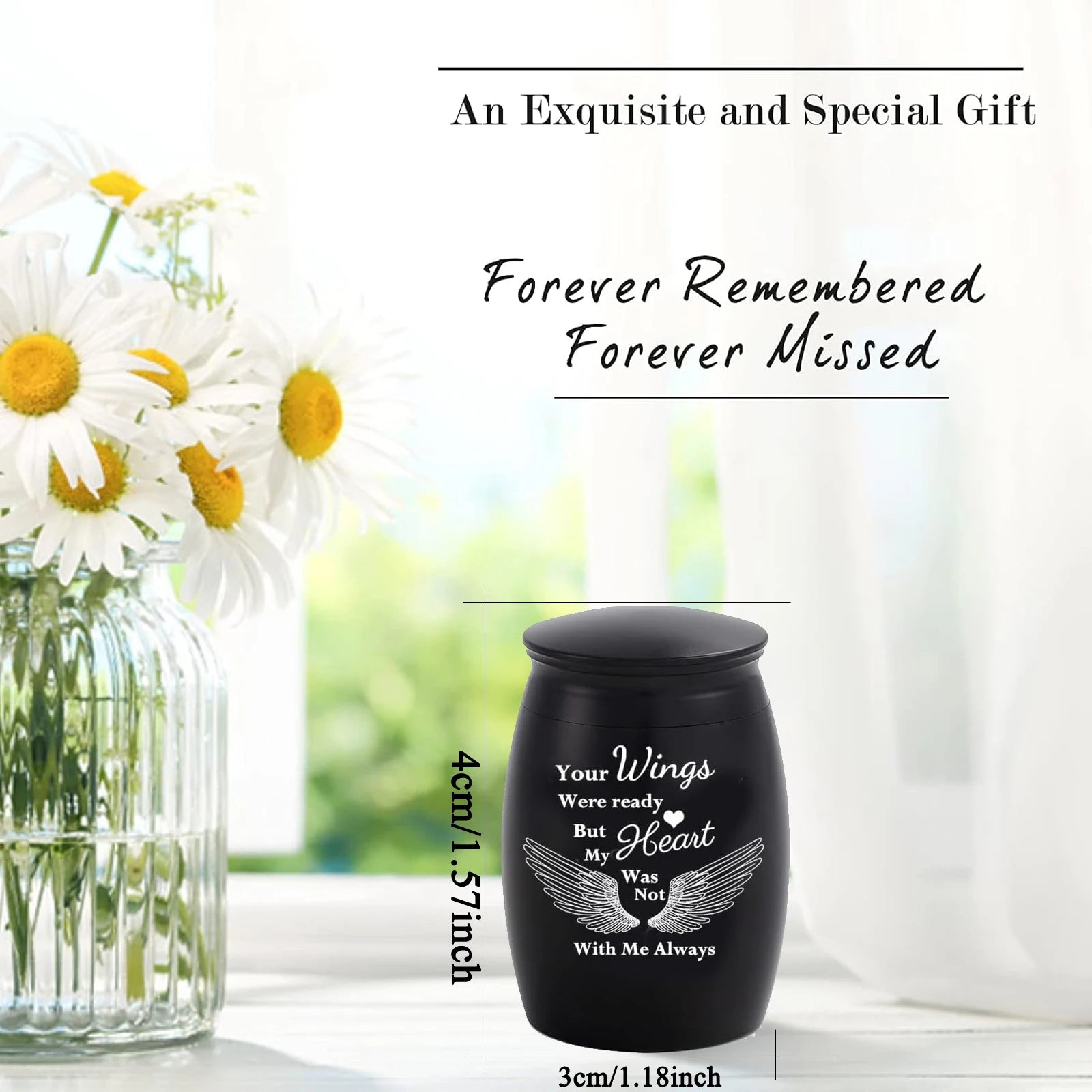 Set of 4 Mini Pet Cremation Urns – 1.57" Small Keepsake Urns for Dog, Cat & Bird Ashes, Decorative Memorial Ashes Holder