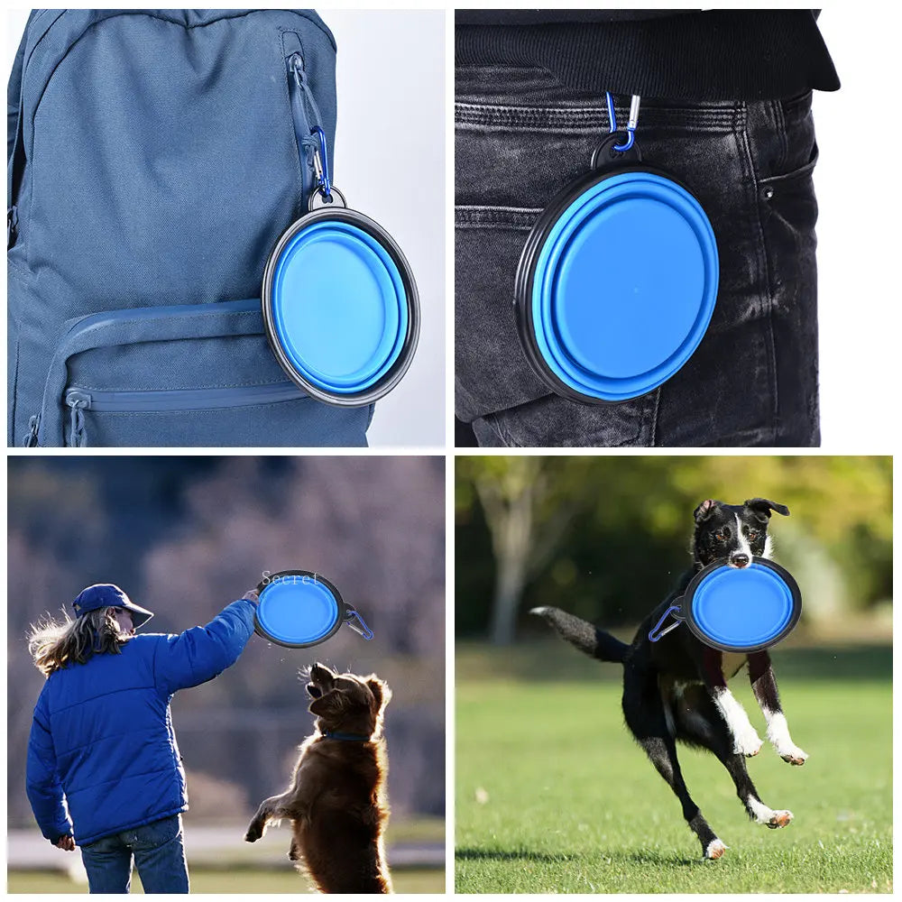 Collapsible Silicone Pet Bowl – Portable Food and Water Dish for Travel, Camping, and Outdoor Use