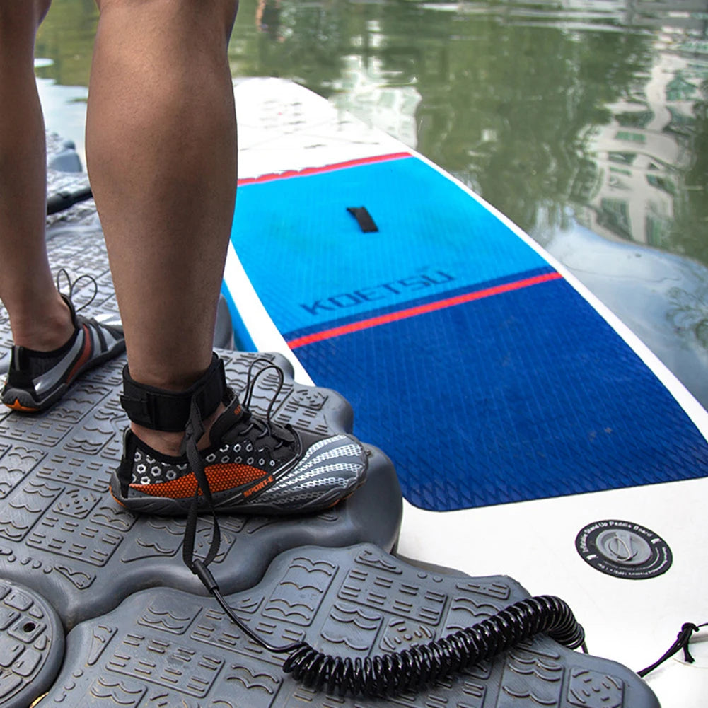 Coiled SUP Surfboard Leash – TPU Paddle Board Ankle Strap