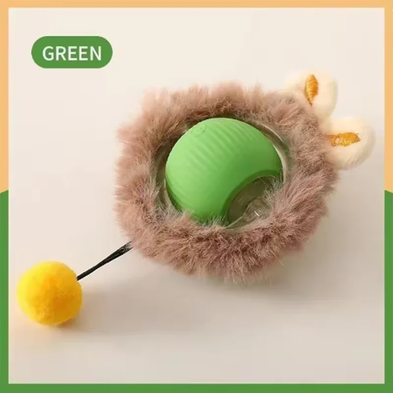 Rechargeable Cat Interactive Ball Toy – Automatic Rolling Ball with Tail for Smart Play