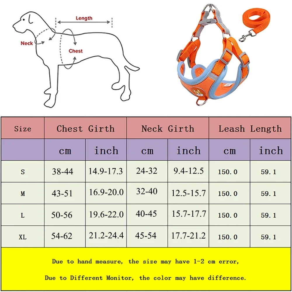 No Pull Dog Harness and Leash Set – Adjustable Reflective Puppy & Cat Vest for Small Dogs, Chihuahuas