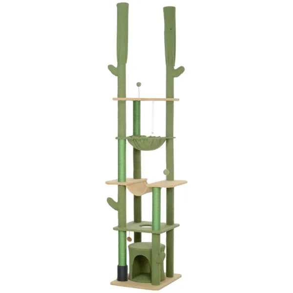 Sturdy Cat Tree with Anti-Tip Kit – Scratching Posts & Grooming Features