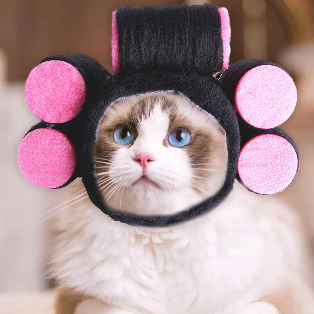 Funny Curly Pet Hat – Adjustable Costume for Cats & Dogs