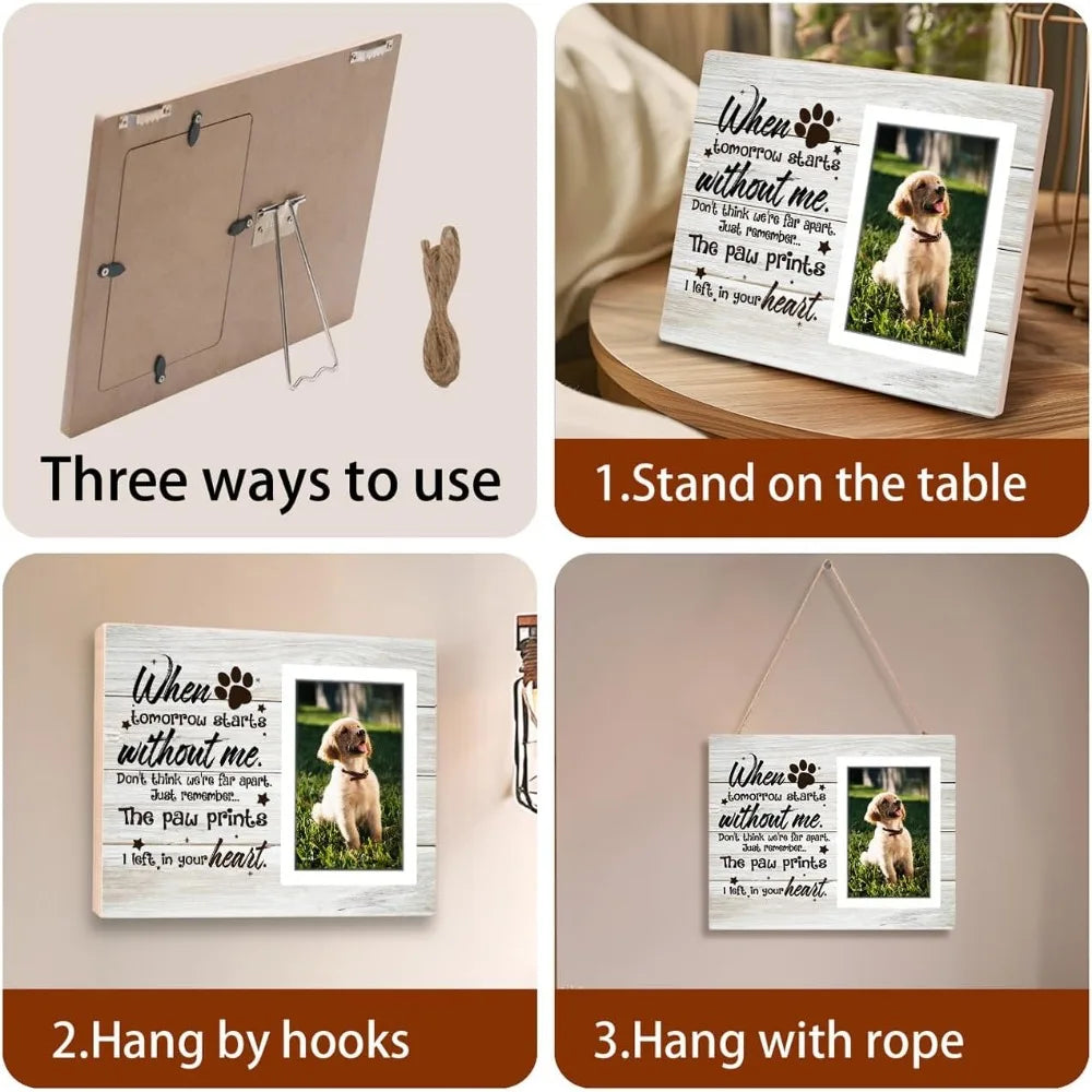 Dog Memorial Picture Frame – 4x6 Pet Loss Sympathy Photo Frame, Pet Memory Frame for Dogs & Cats, Remembrance Keepsake Gift