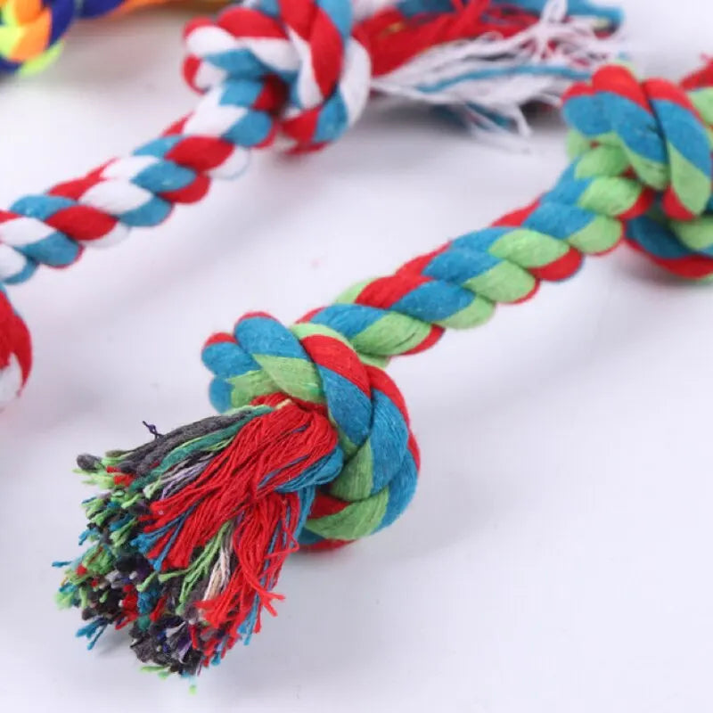 Dog Chew Toy – Bite-Resistant Cotton Rope Knot for Small Dogs and Puppies