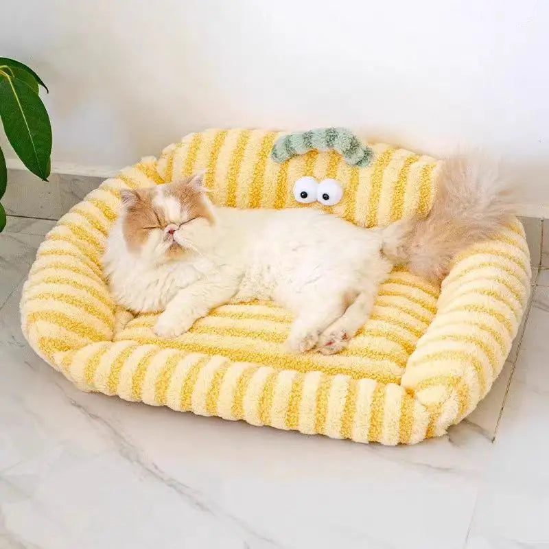 Winter Warm Puppy Sofa Bed – Cozy Cat & Dog Kennel Nest with Cushion Mat