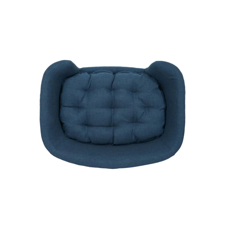 2025 Dog Bed – Light Blue Raised Sofa-Style Pet Bed, Classic Upholstered Design, 30.25" x 21.75" x 14"