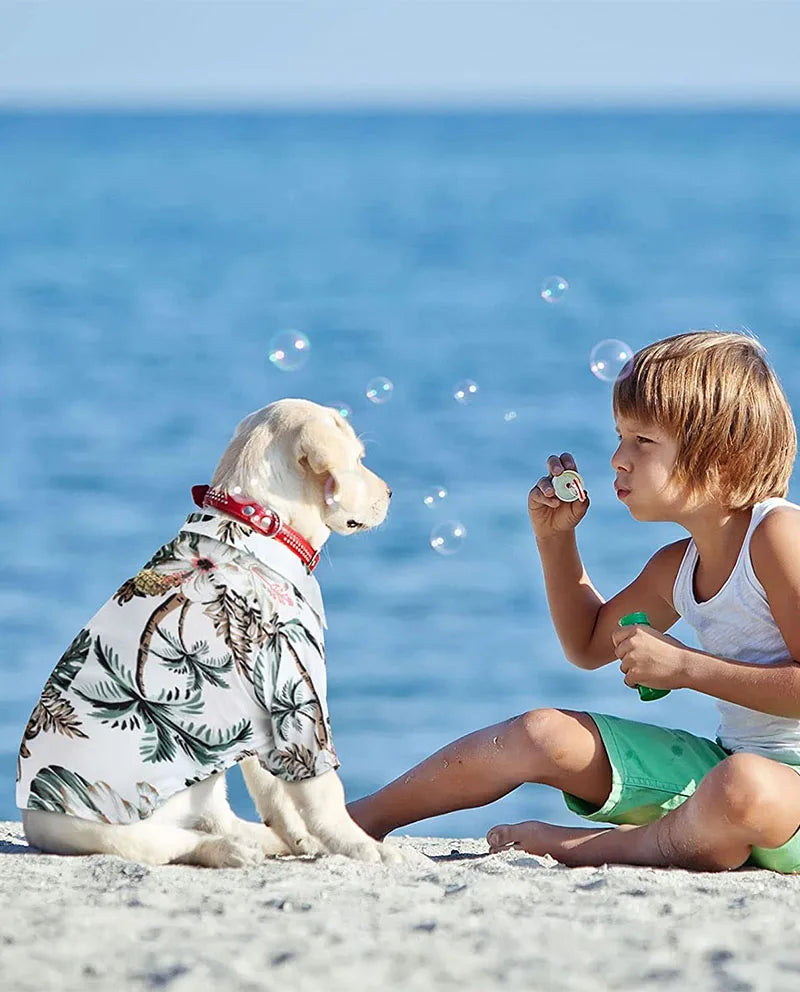 Hawaiian Style Dog Shirt – Tropical T-Shirt Vest for Small & Medium Dogs