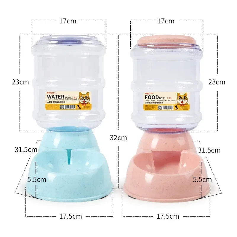 Automatic Dog & Cat Feeder with Water Bottle – 2-in-1 Pet Feeding & Drinking Station