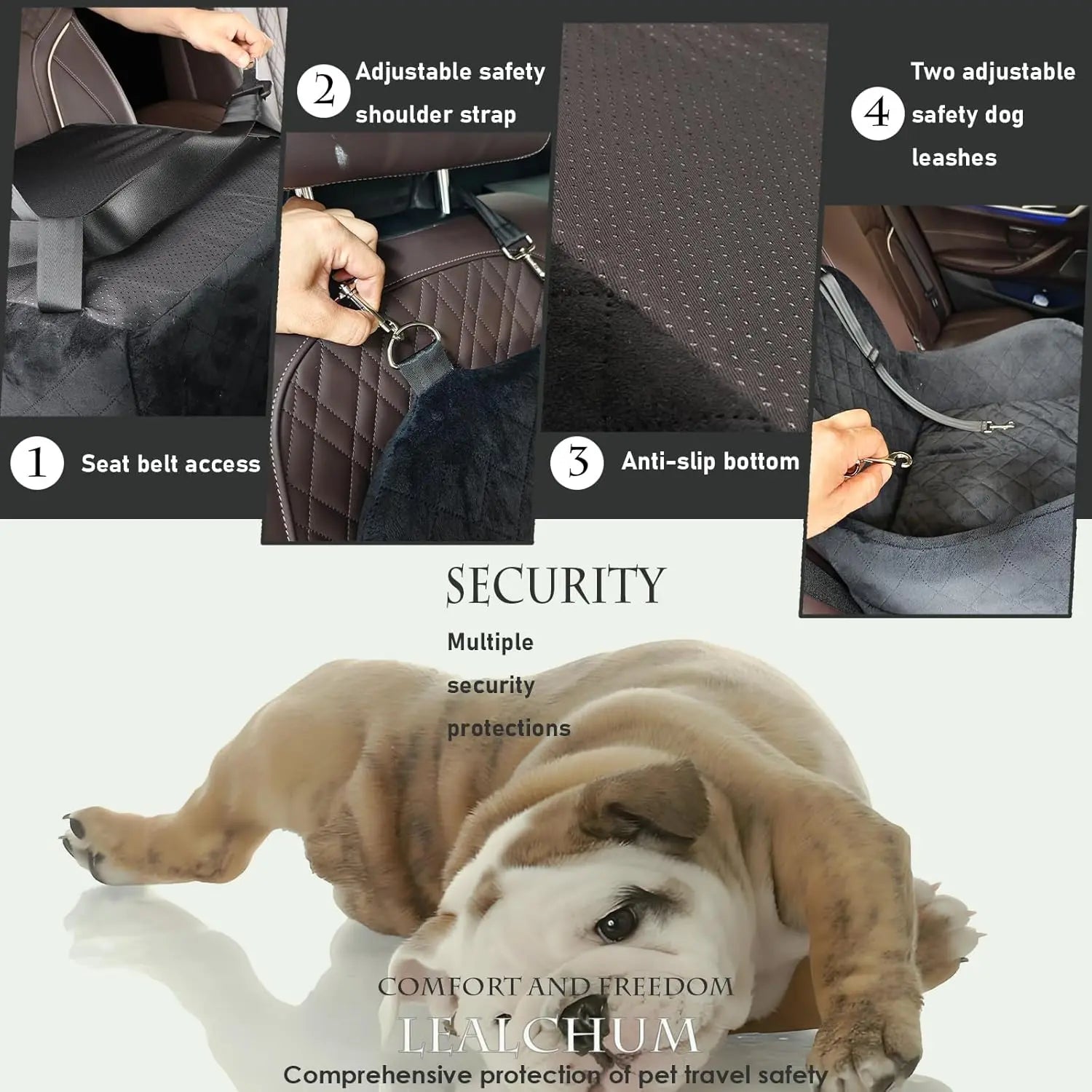 Dog Booster Car Seat for Small/Medium Dogs – Ultra Soft Fabric Car Seat with Elevated Cushion for Comfortable & Secure Travel