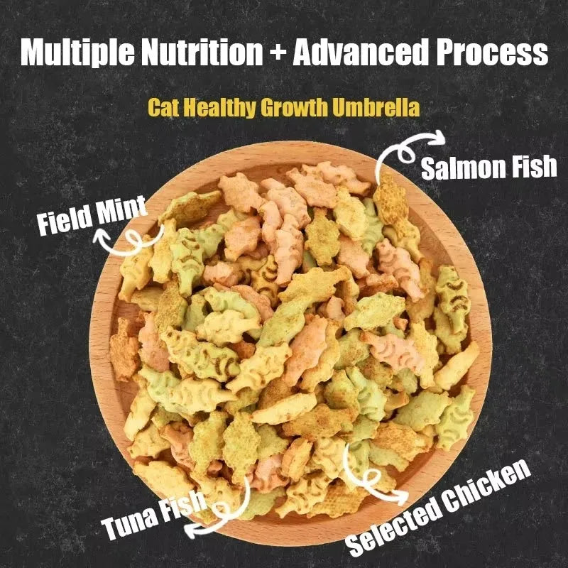Crispy Cat Biscuits – Salmon, Chicken & Tuna Variety with Catnip