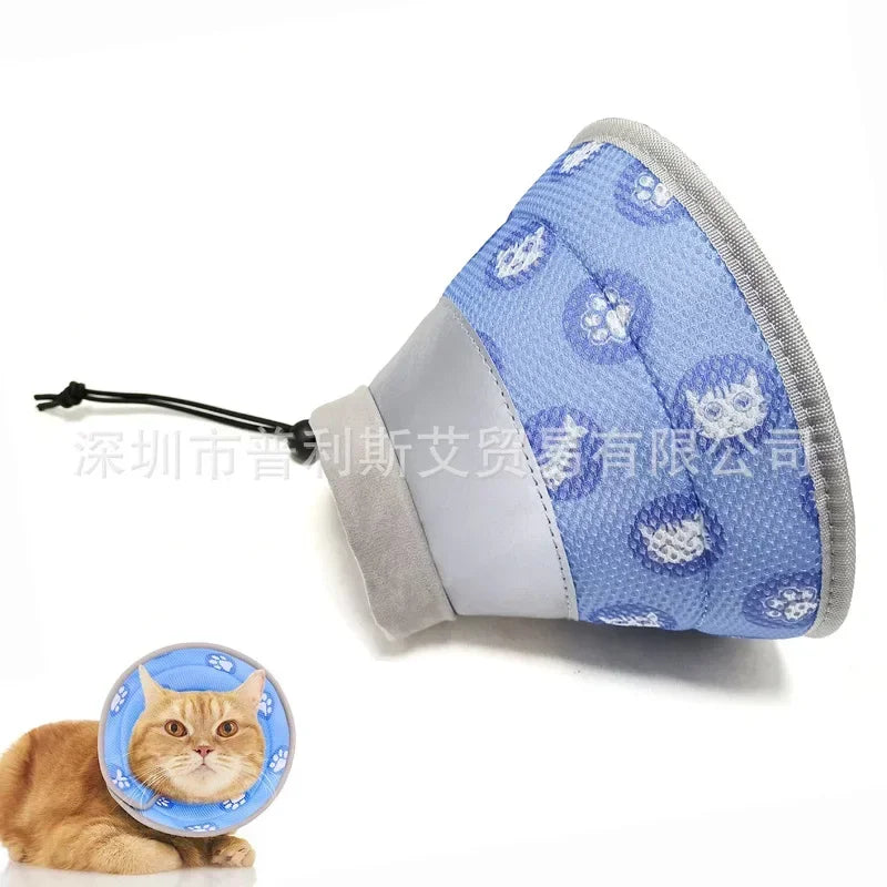 Adjustable Soft Cat Recovery Cone – Anti-Bite Protective Collar for Cats & Small Dogs