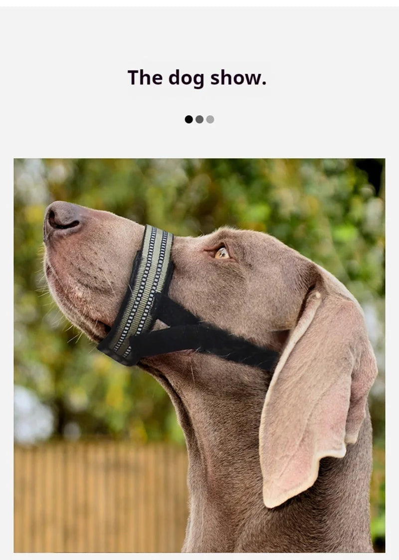 Reflective Tactical Dog Muzzle – Anti-Bark & Training Mouth Cover for Medium and Large Dogs