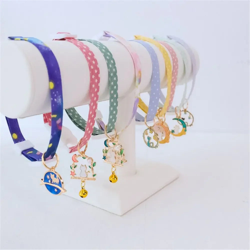 Adjustable Breakaway Kitten Collar with Pendant – Safe and Stylish for Cats and Puppies