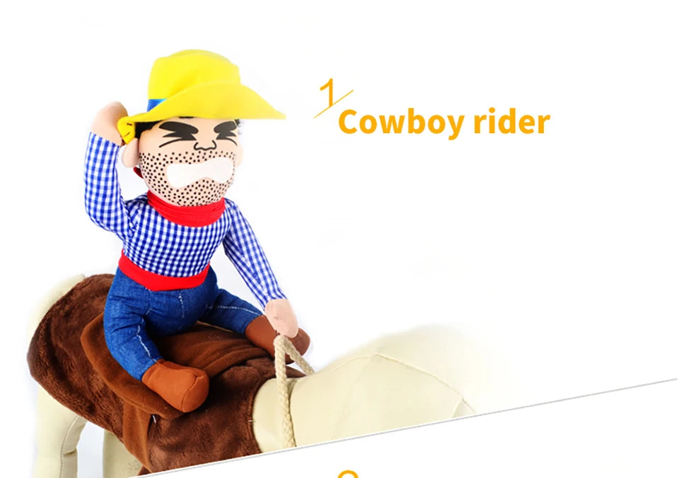 Funny Cowboy Dog Costume – Halloween Party Jacket Outfit for Small & Large Dogs (French Bulldog, Chihuahua)